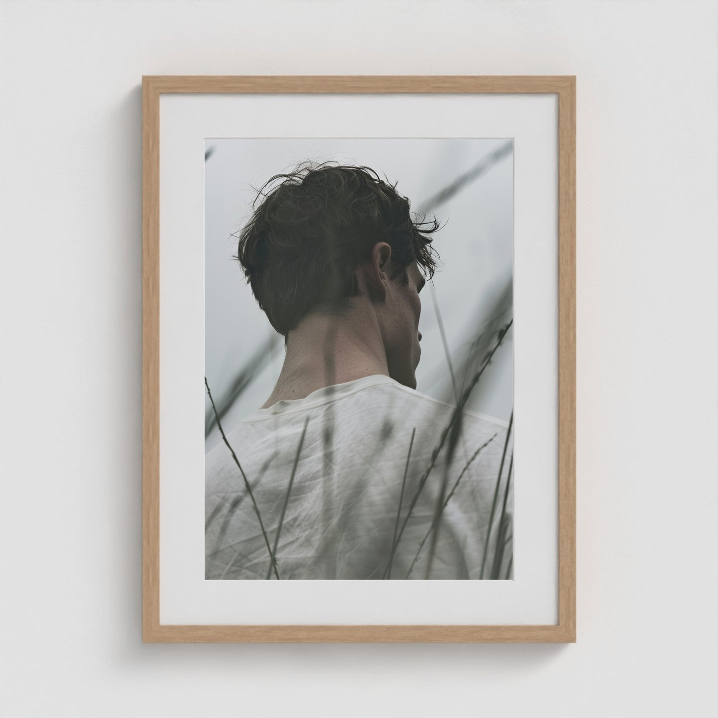 White Tee 18x24 Natural Portrait Box Frame