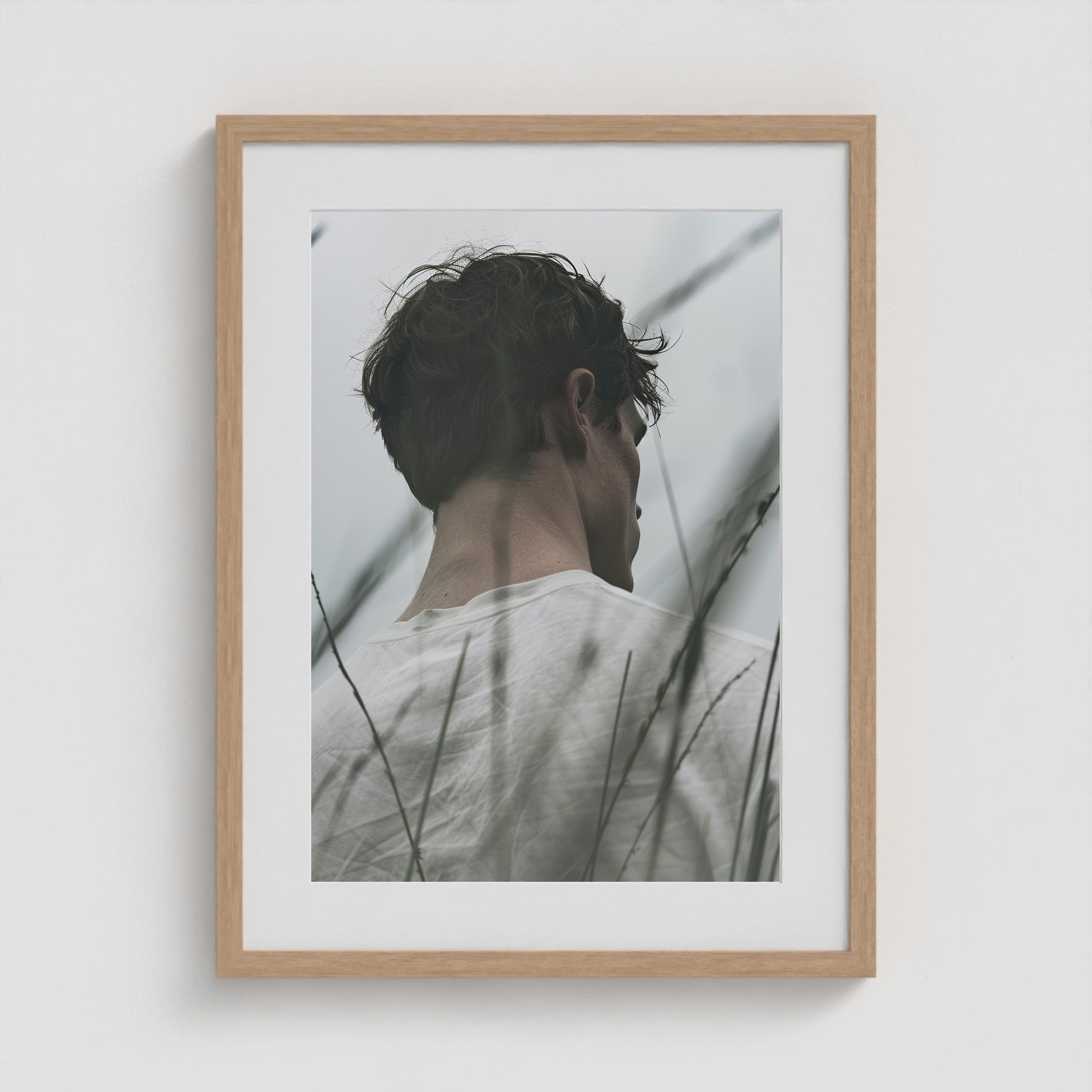 White Tee 18x24 Natural Portrait Box Frame