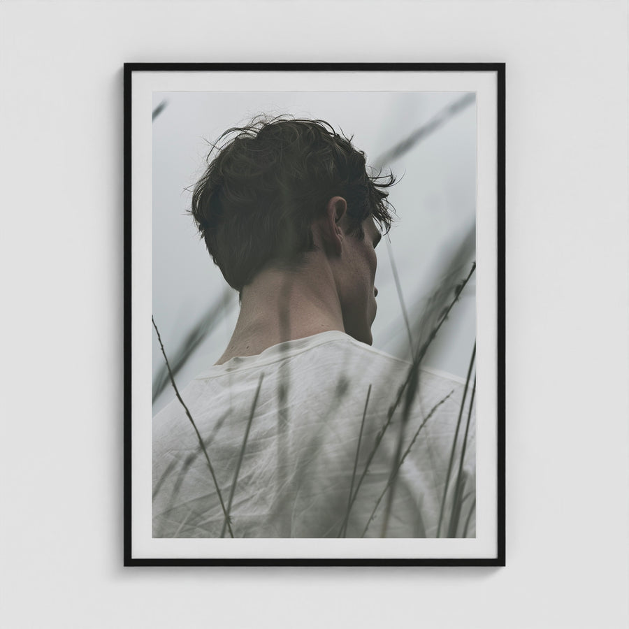 White Tee 36x48 Black Portrait Box Frame