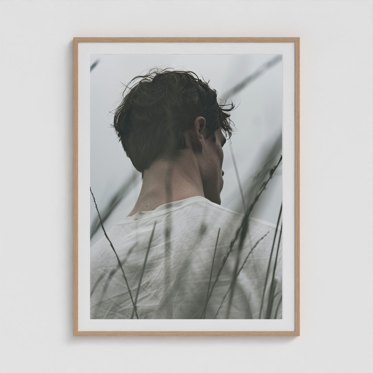 White Tee 36x48 Natural Portrait Box Frame