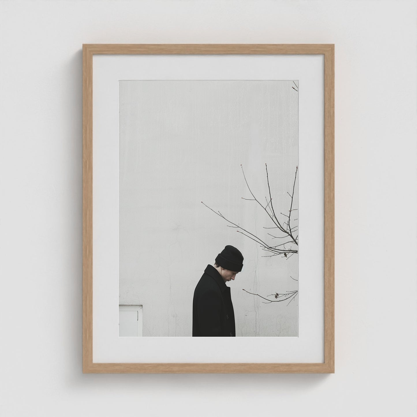 Winter Figure 18x24 Natural Portrait Box Frame