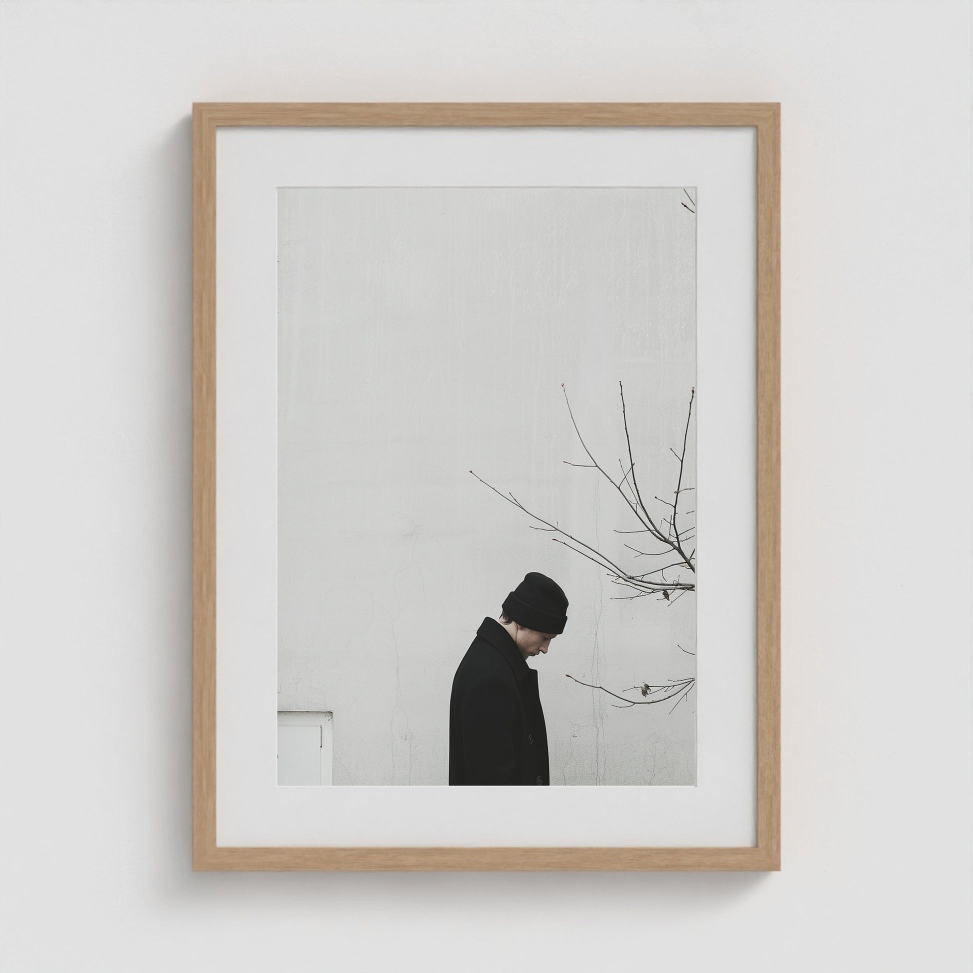 Winter Figure 18x24 Natural Portrait Box Frame