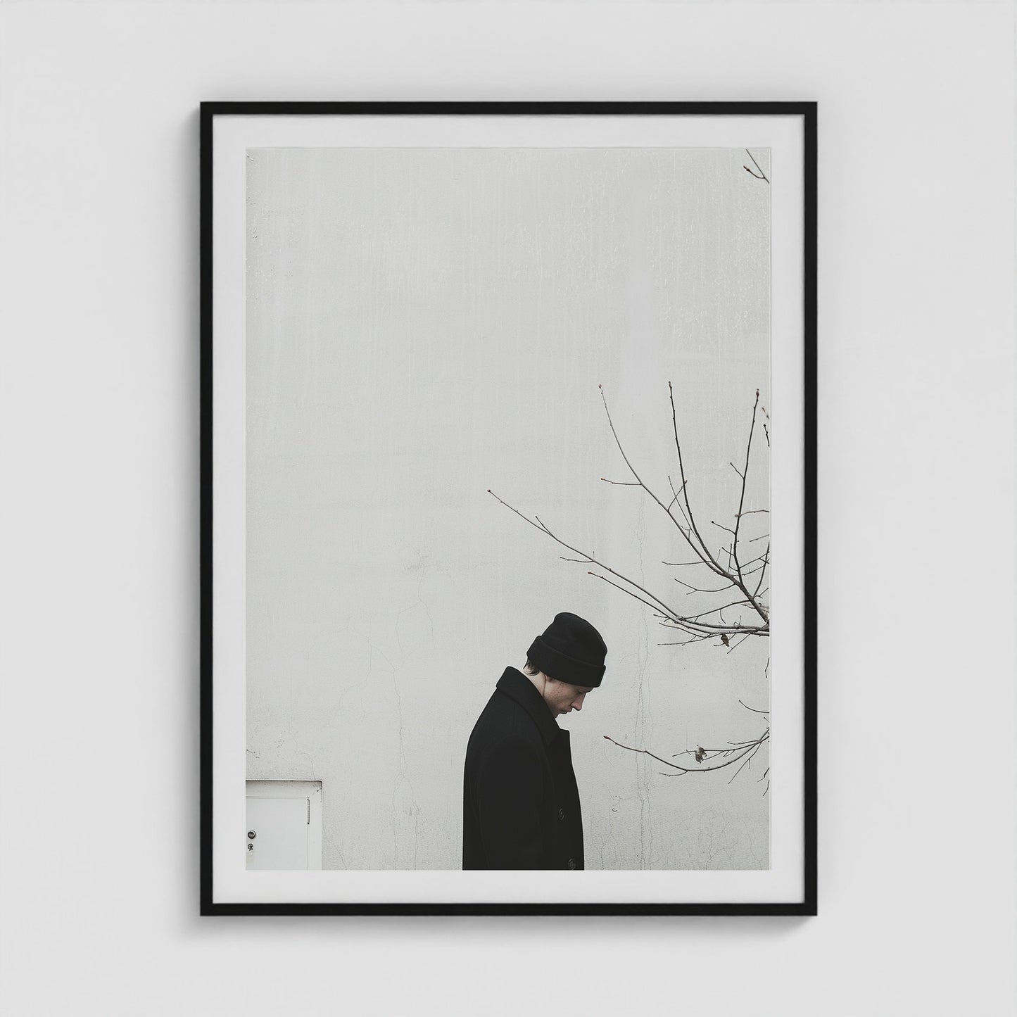 Winter Figure 36x48 Black Portrait Box Frame
