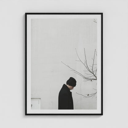 Winter Figure 36x48 Black Portrait Box Frame