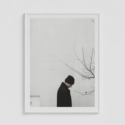 Winter Figure 36x48 White Portrait Box Frame