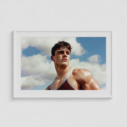 Wrestler 36x24 White Landscape Box Frame