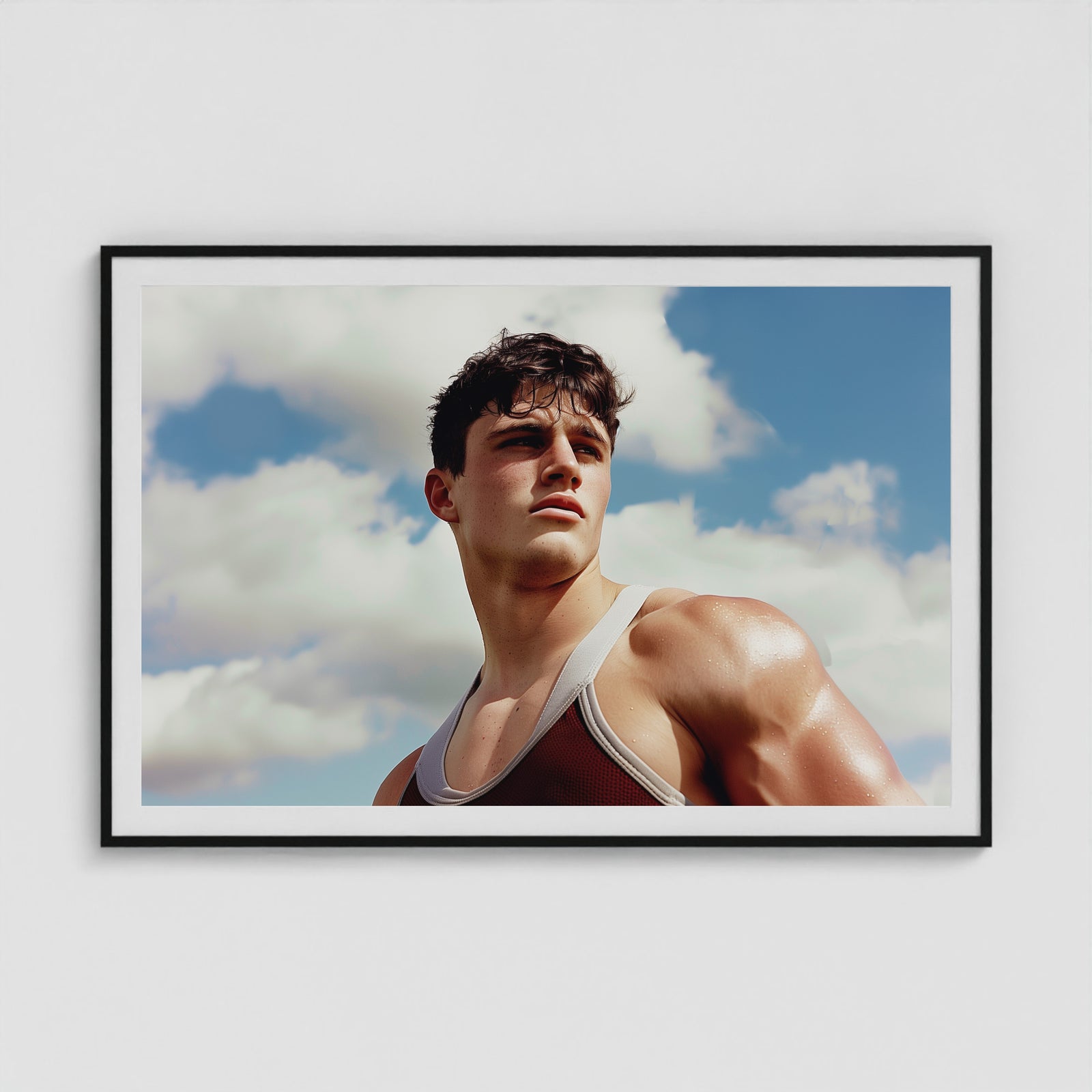 Wrestler 60x40 Black Landscape Box Frame