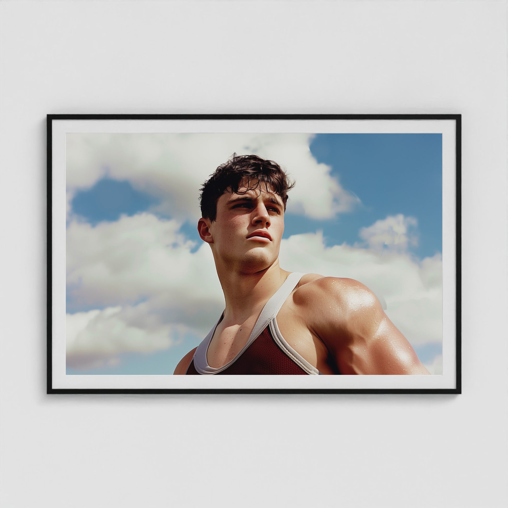 Wrestler 60x40 Black Landscape Box Frame