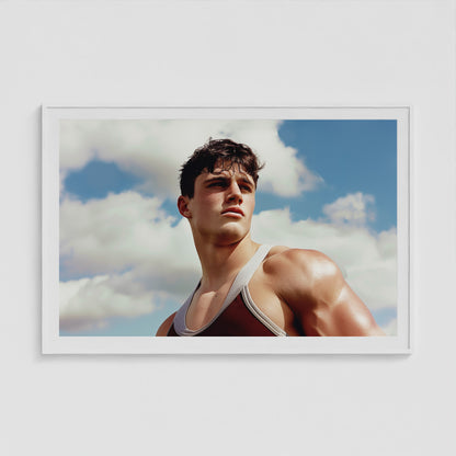 Wrestler 60x40 White Landscape Box Frame