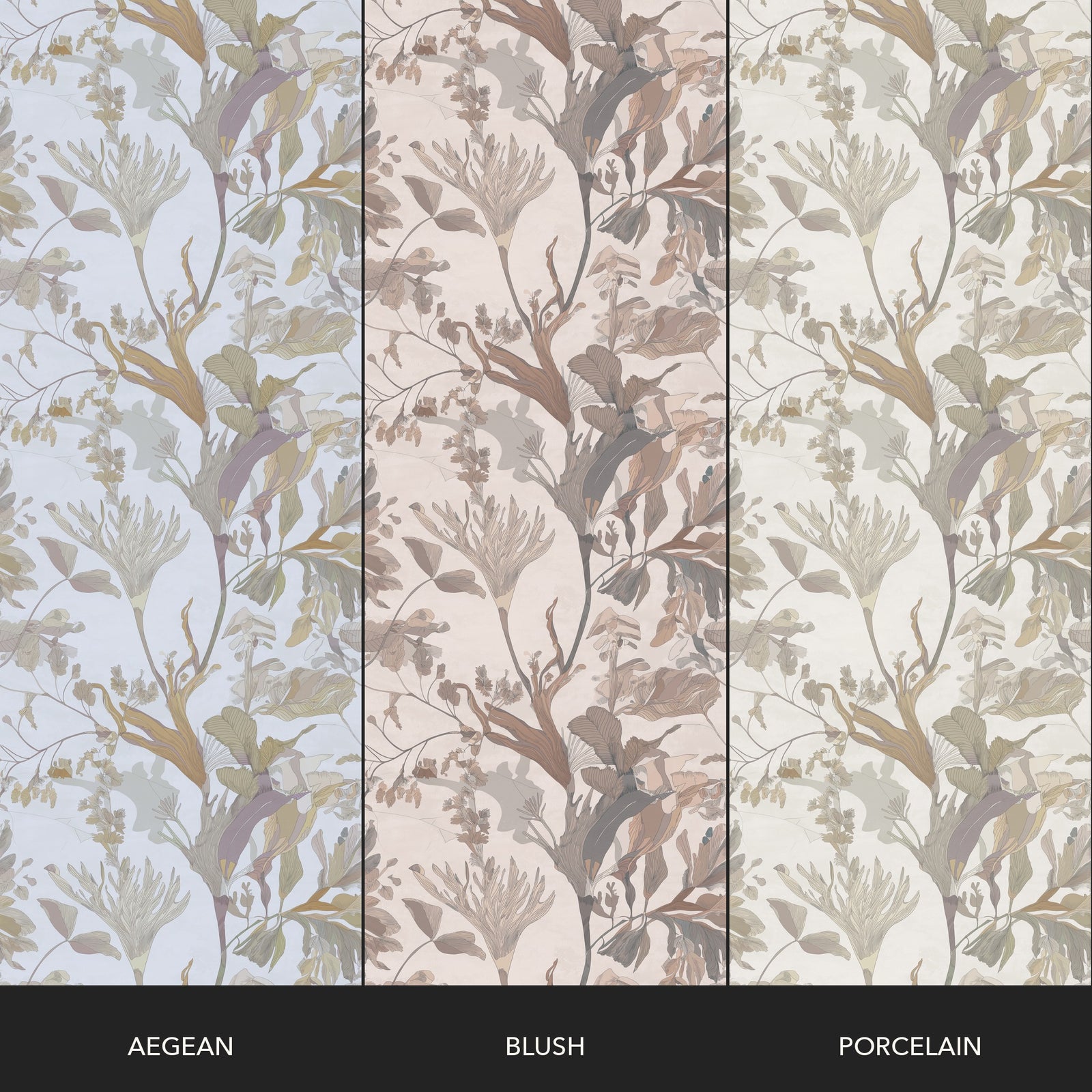 Contemporary Botanicals colorways - Aegean, Blush, Porcelain
