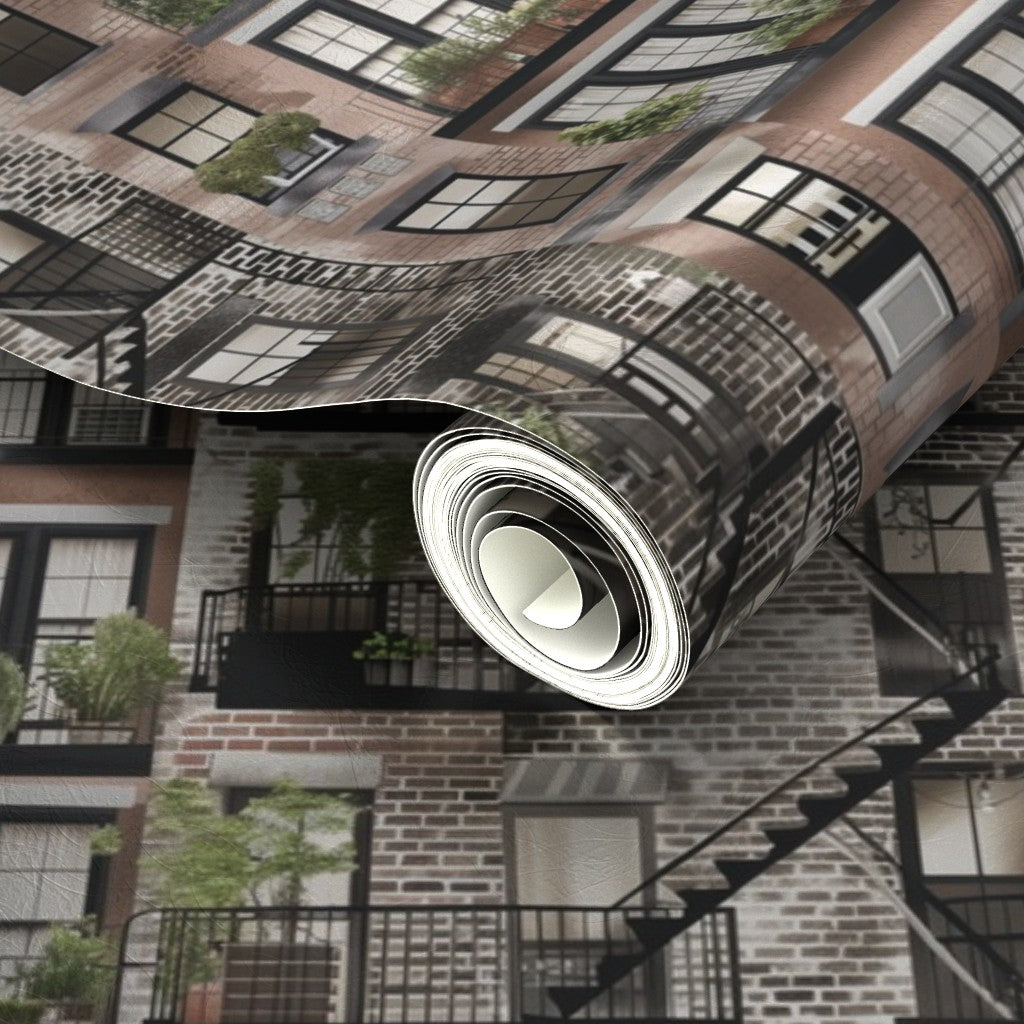Lifestyle view of Planted Fire Escapes Wallpaper | Provenance & Patina