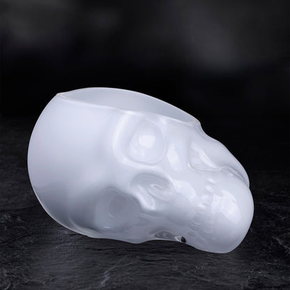 Close up detail of Memento Mori Skull Bowl Opal White Small | Provenance & Patina