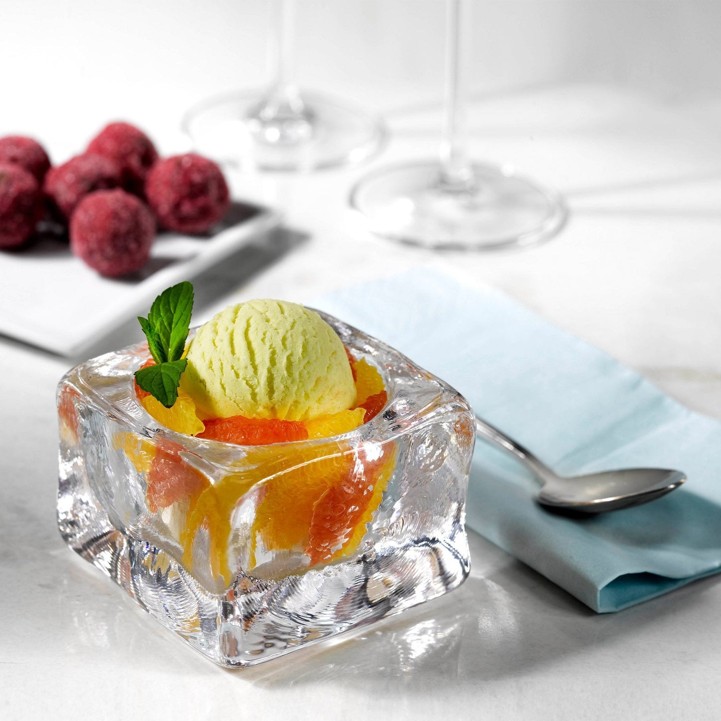 Alternate view of Ice Cube Ice Cream Cup Square Barware | Provenance & Patina