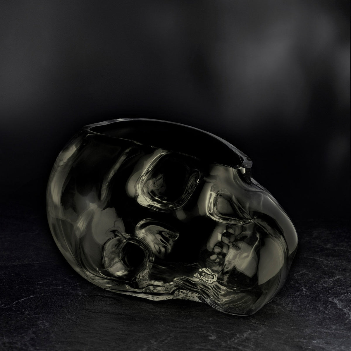 Close up detail of Memento Mori Skull Bowl Smoke Large Barware | Provenance & Patina