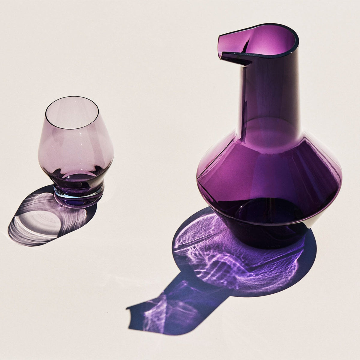 Close up detail of Beak Carafe Purple - Luxury Wine carafe | Provenance & Patina