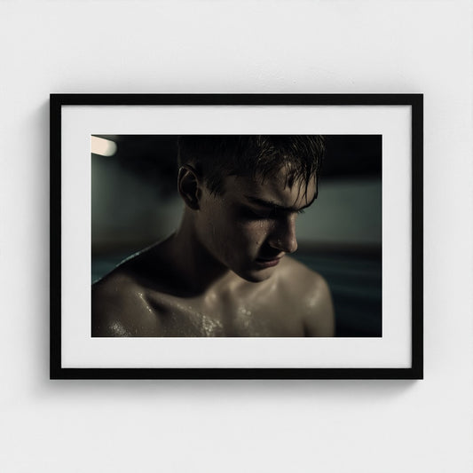 Pensive Male Portrait in Dramatic Shadowed Tones