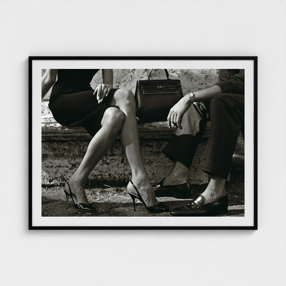 Flirty Couple 48x36 Black Landscape Box Frame