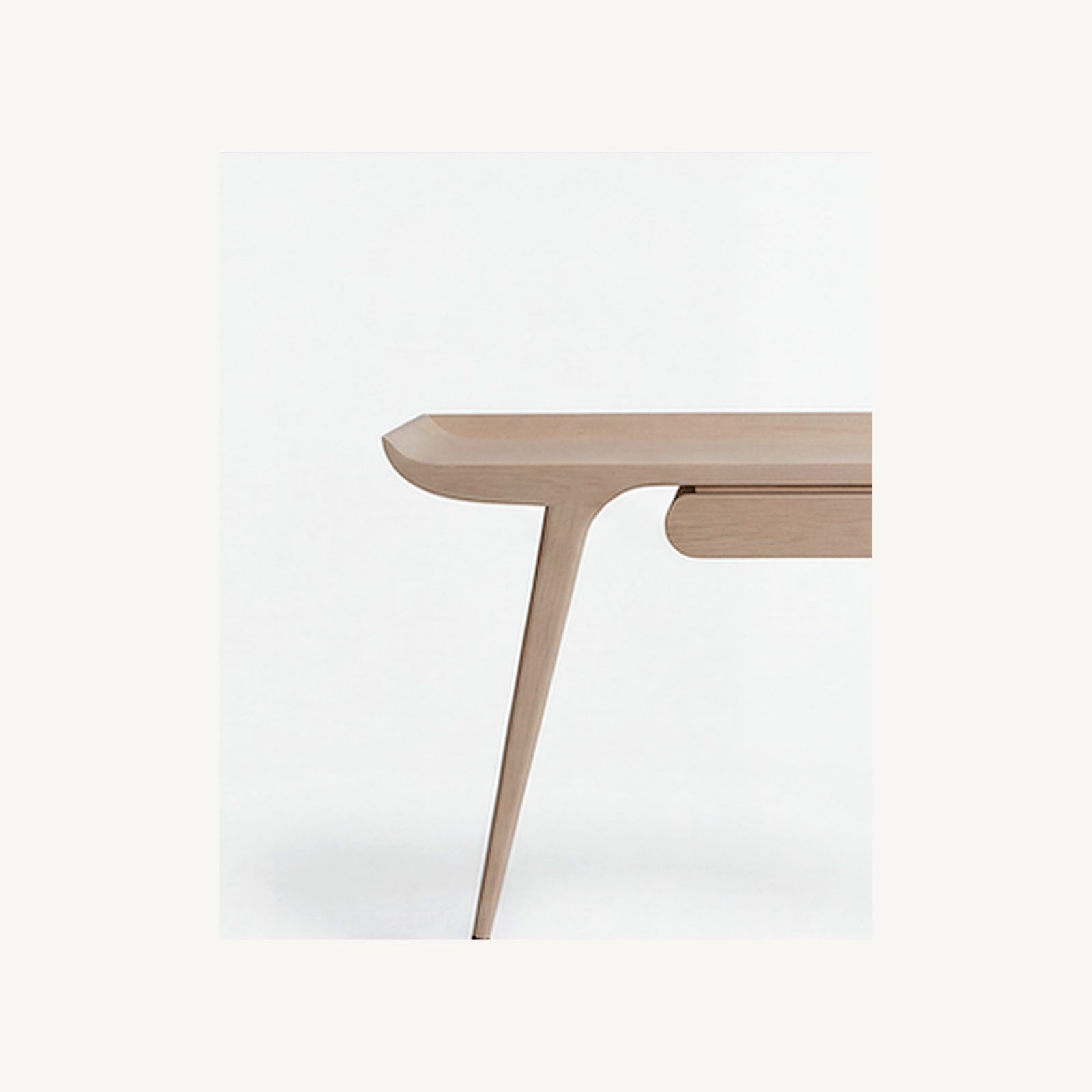 Floating Console Desk - Tray Edge Crop Detail