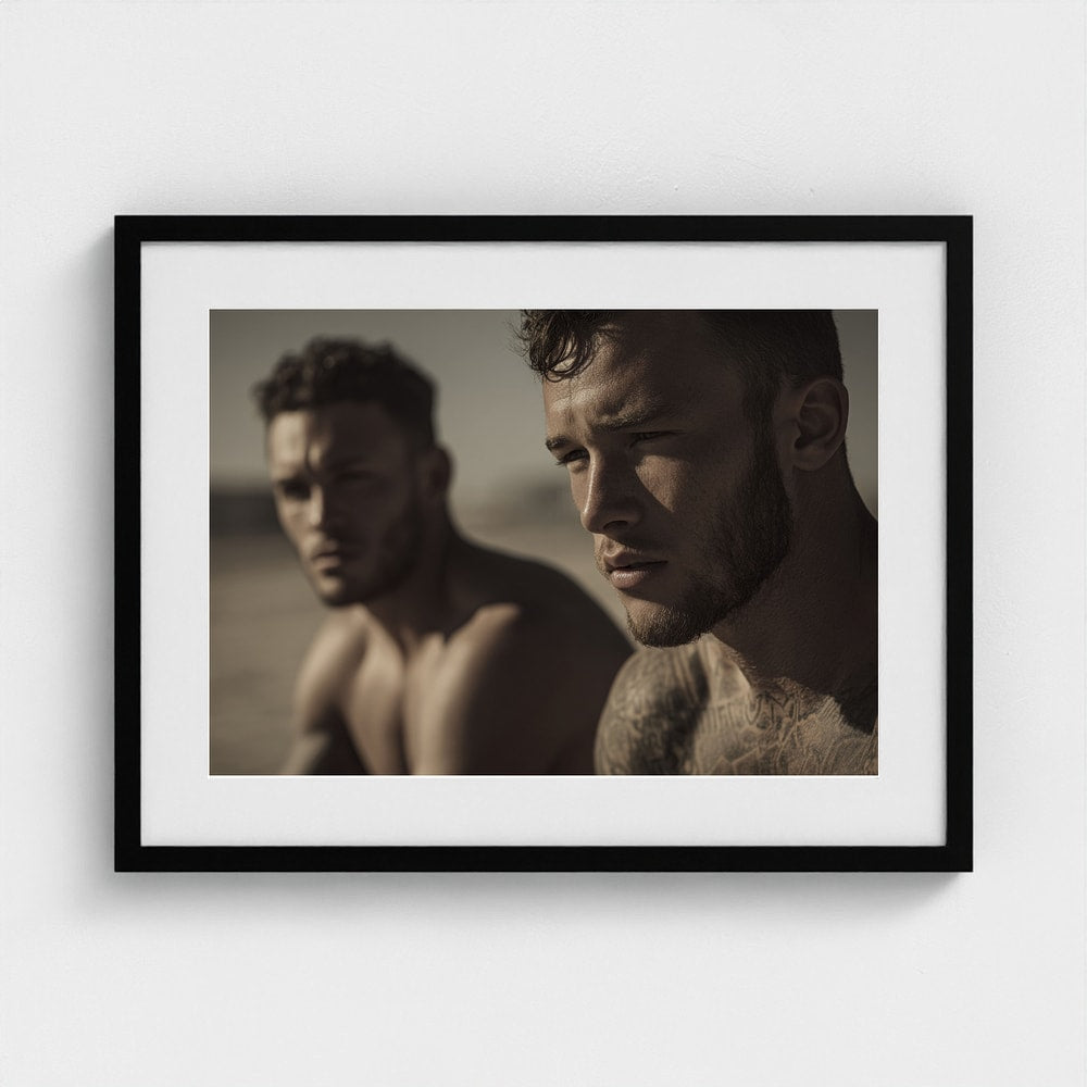 Masculine Sepia Portrait Study in Soft Neutral Tones