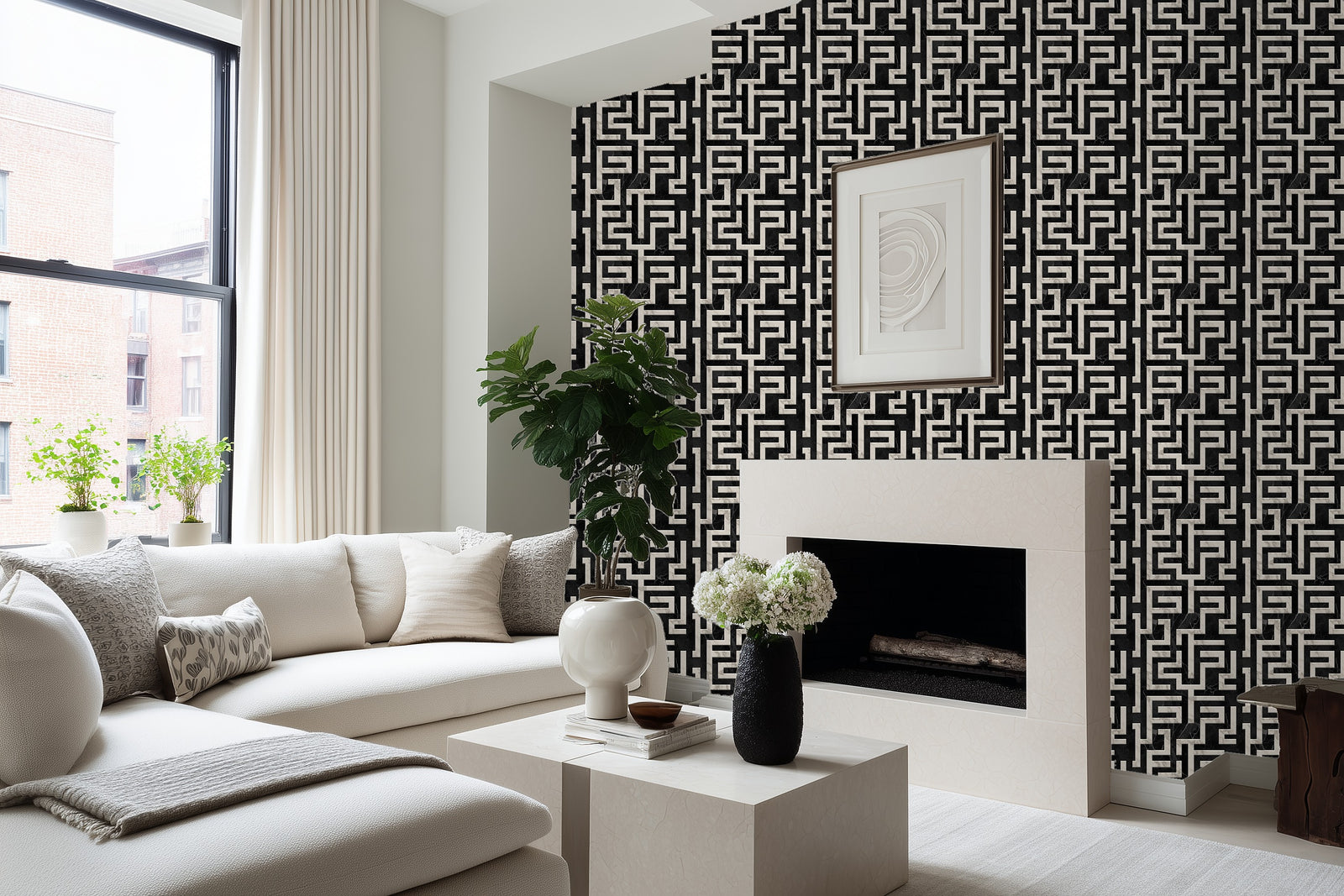 Alternate view of Greek Key Wallpaper | Provenance & Patina