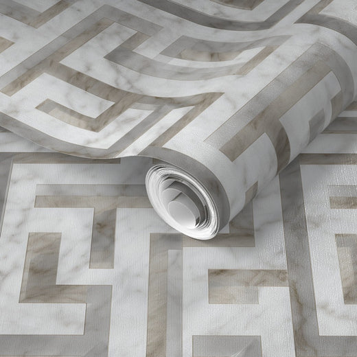 PP wallpaper type roll | greek-key-wallpaper-1 | Carrara Beige | Non-Pasted