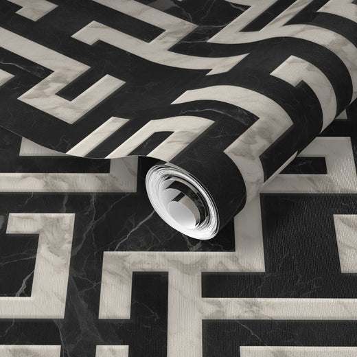 PP wallpaper type roll | greek-key-wallpaper-1 | Carrara Noir | Non-Pasted