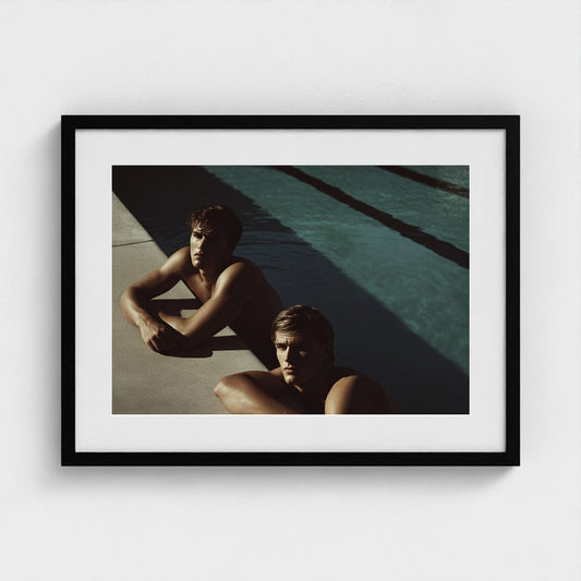 Poolside Male Portrait in Contemplative Summer Light