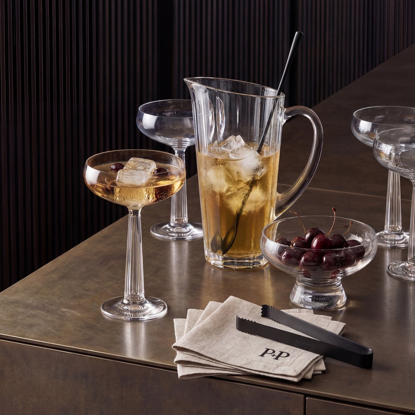 Alternate view of Big Top Set of 2 Coupe Glasses | Provenance & Patina