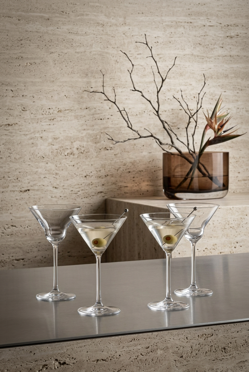 Alternate view of Vintage Set of 2 Martini Glasses | Provenance & Patina