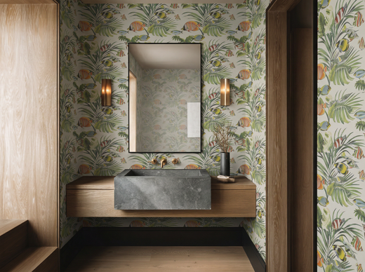 Close up detail of Tropical Fish Tank Wallpaper | Provenance & Patina