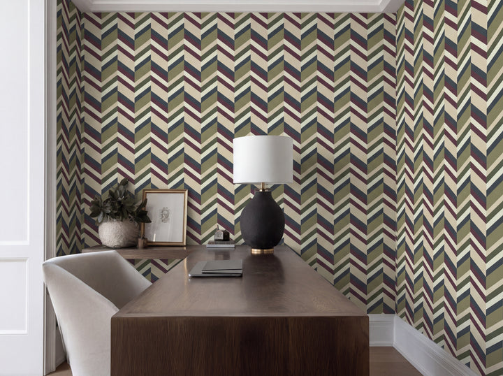 Close up detail of Modern Chevron Wallpaper | Provenance & Patina