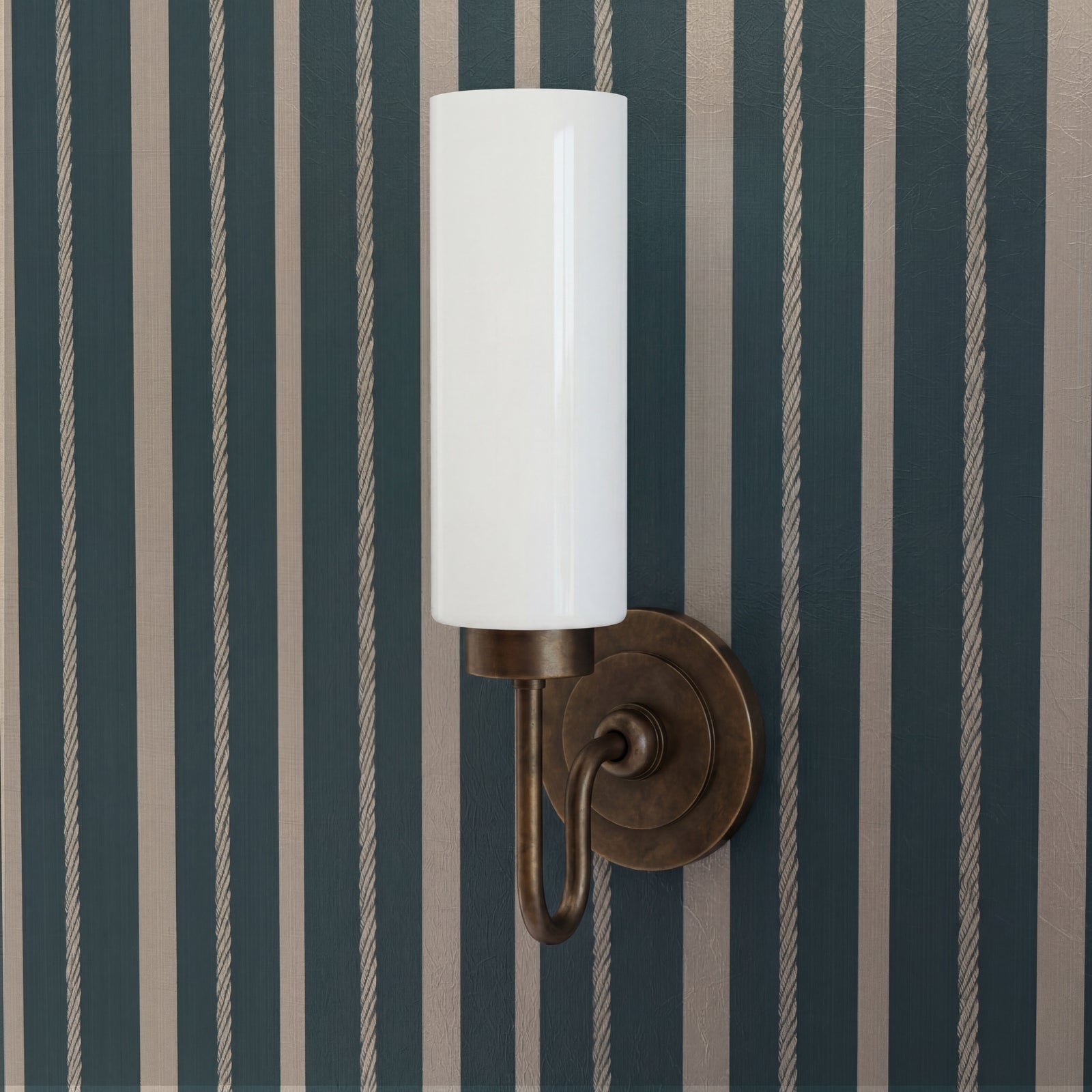 Alternate view of Nautical Stripes Teal Wallpaper | Provenance & Patina