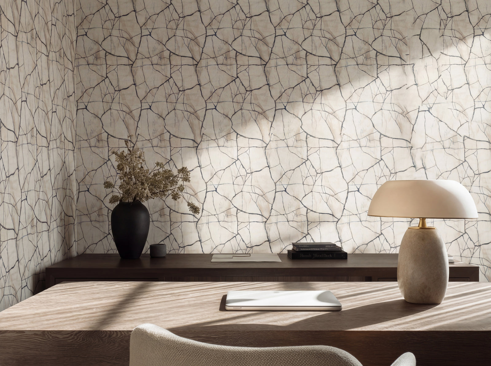 Alternate view of Crackled Porcelain Medium Repeat Wallpaper | Provenance & Patina