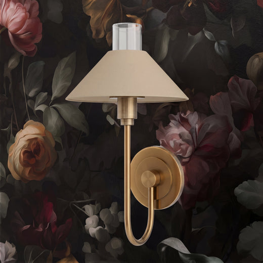 Close-up of Nocturne Botanical Wallpaper on an accent wall, highlighting the Dutch Old Master style oil painting look.