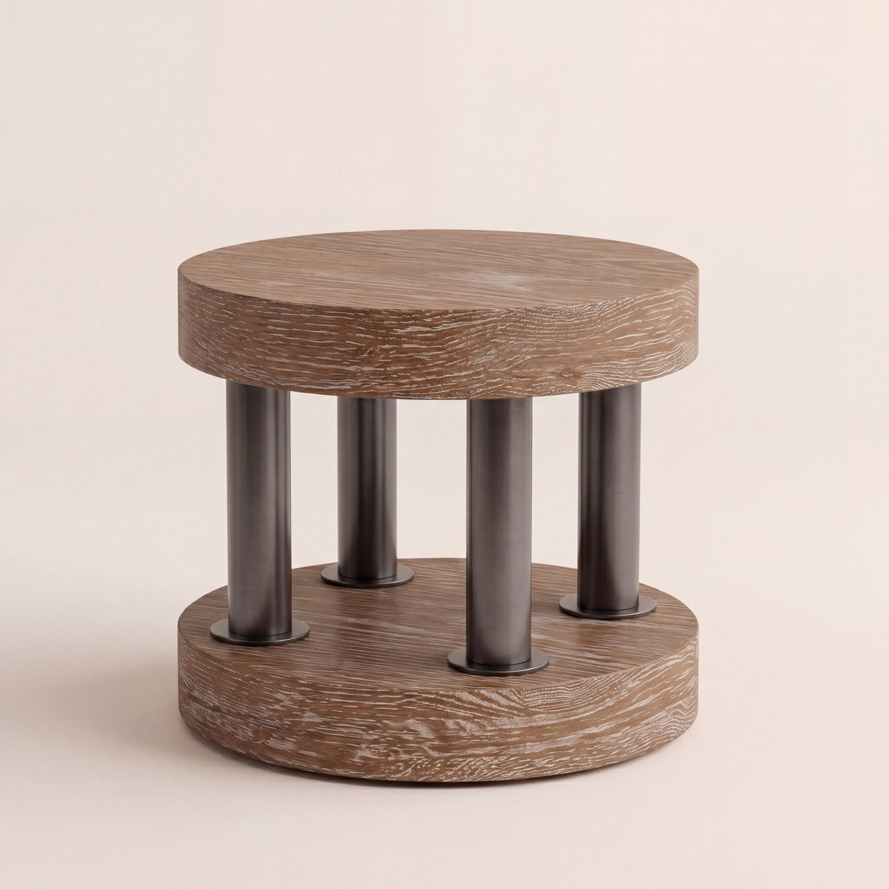 Elegant postmodern cocktail table styled in a refined, designer interior.