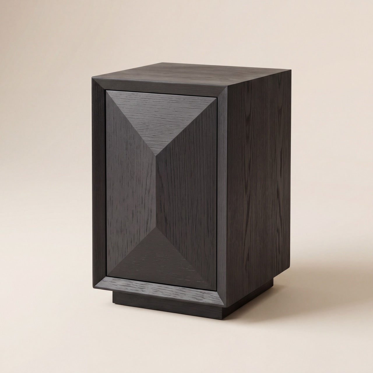 Detail of the elegant wood grain and precision joinery of the Studio side table.