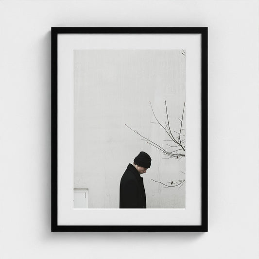 Minimalist Urban Portrait in Soft Monochrome Tones