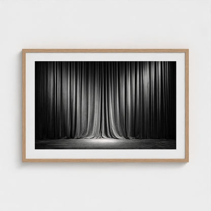 Dramatic Velvet Stage Curtains in Deep Charcoal Tones
