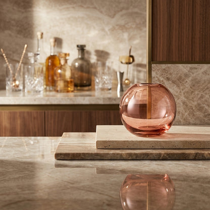 Mars Vase Small Steel Apricot Gemini marble editorial product cover