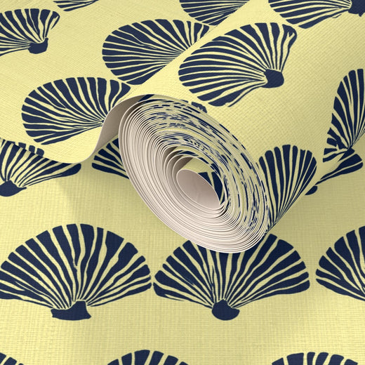 PP wallpaper type roll | modern-scallop-wallpaper | Yellow | Grass Cloth
