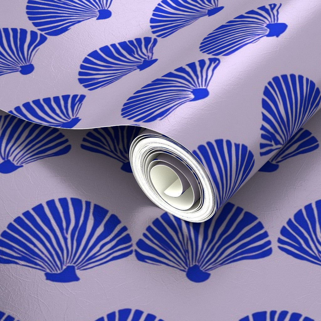 PP wallpaper type roll | modern-scallop-wallpaper | Purple | Metallic