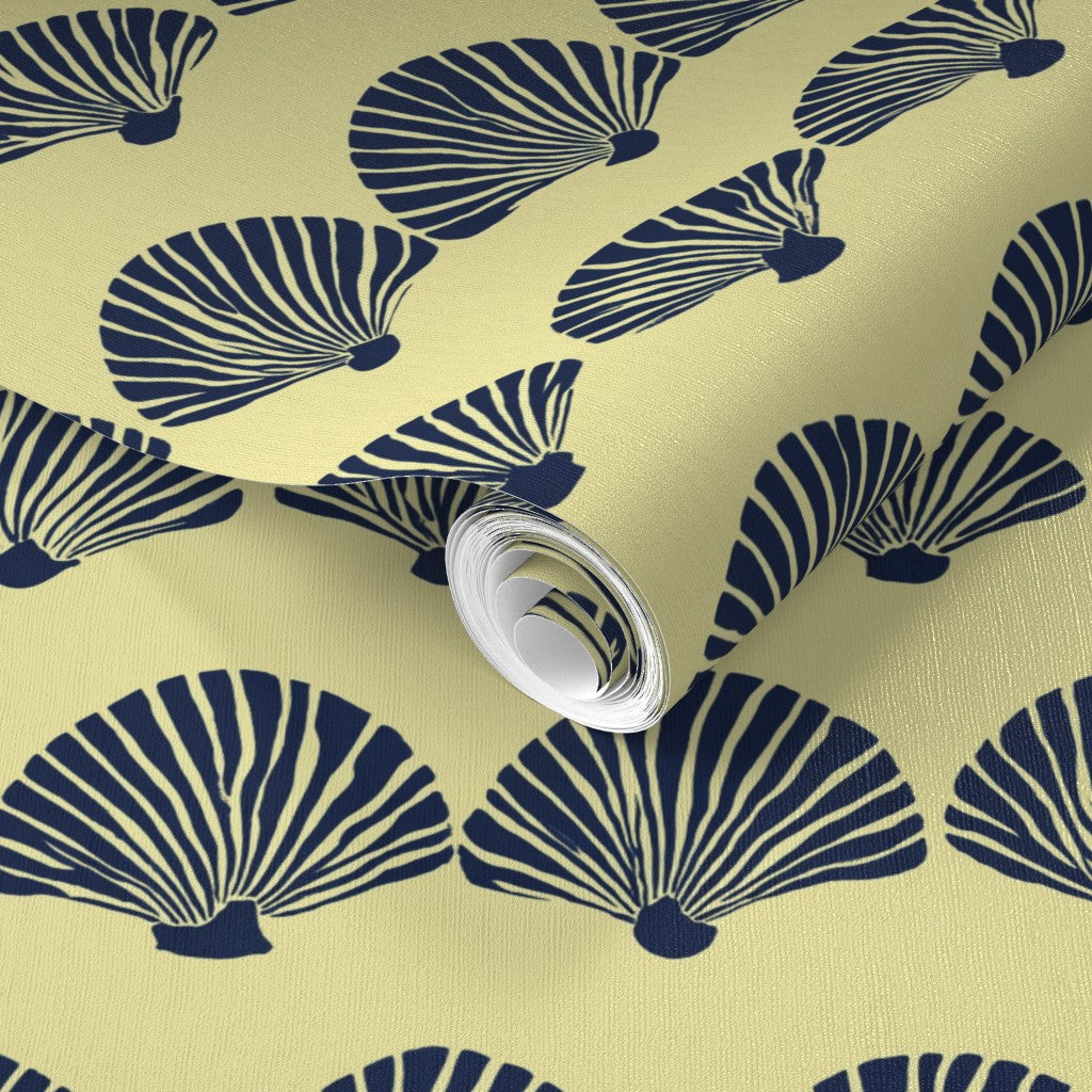 PP wallpaper type roll | modern-scallop-wallpaper | Yellow | Non-Pasted