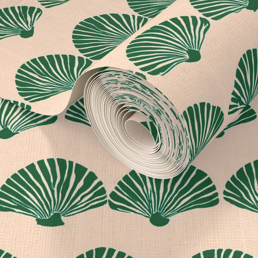 PP wallpaper type roll | modern-scallop-wallpaper | Pink | Grass Cloth