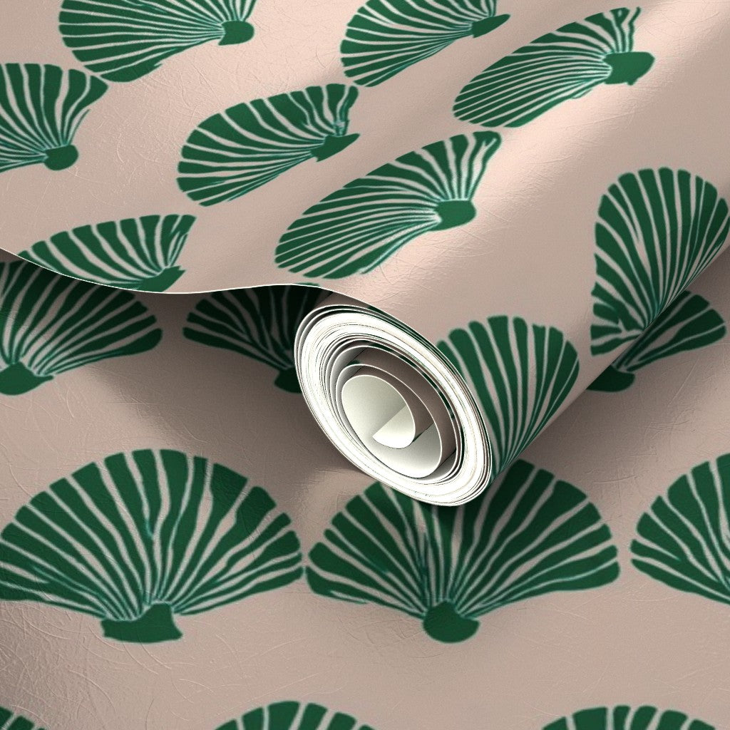 PP wallpaper type roll | modern-scallop-wallpaper | Pink | Metallic