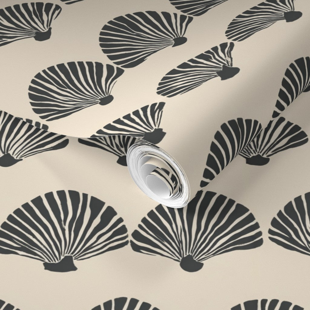 PP wallpaper type roll | modern-scallop-wallpaper | Beige | Non-Pasted