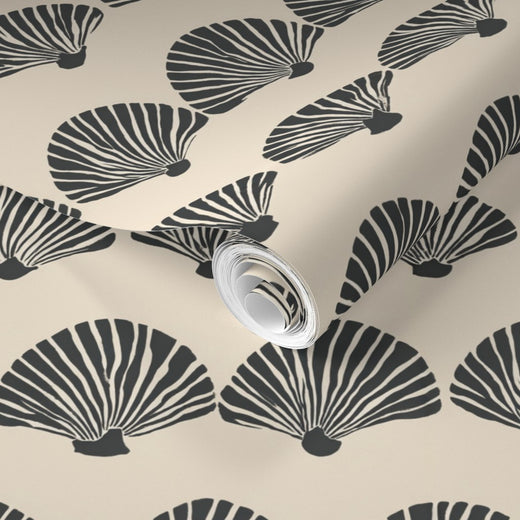 PP wallpaper type roll | modern-scallop-wallpaper | Beige | Non-Pasted