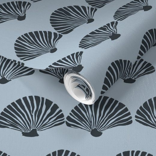 PP wallpaper type roll | modern-scallop-wallpaper | Blue | Non-Pasted