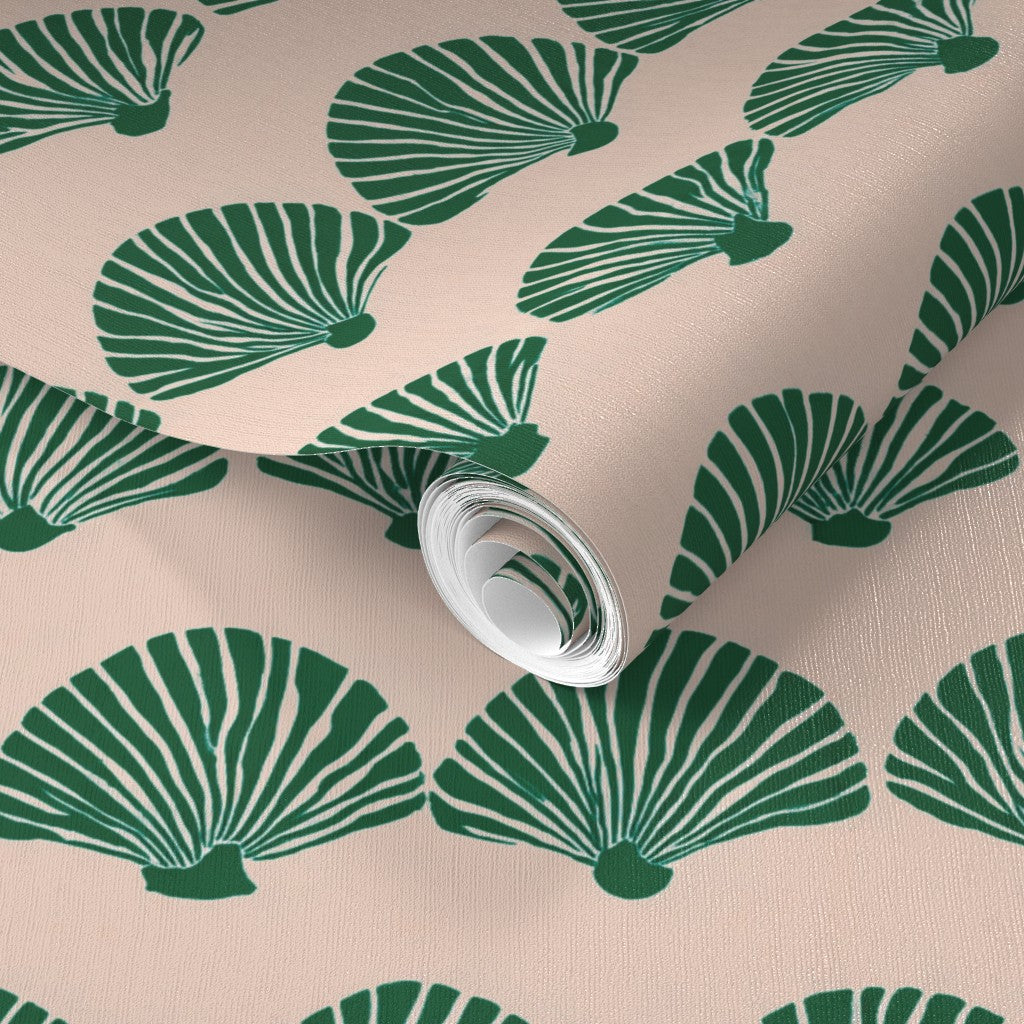 PP wallpaper type roll | modern-scallop-wallpaper | Pink | Non-Pasted