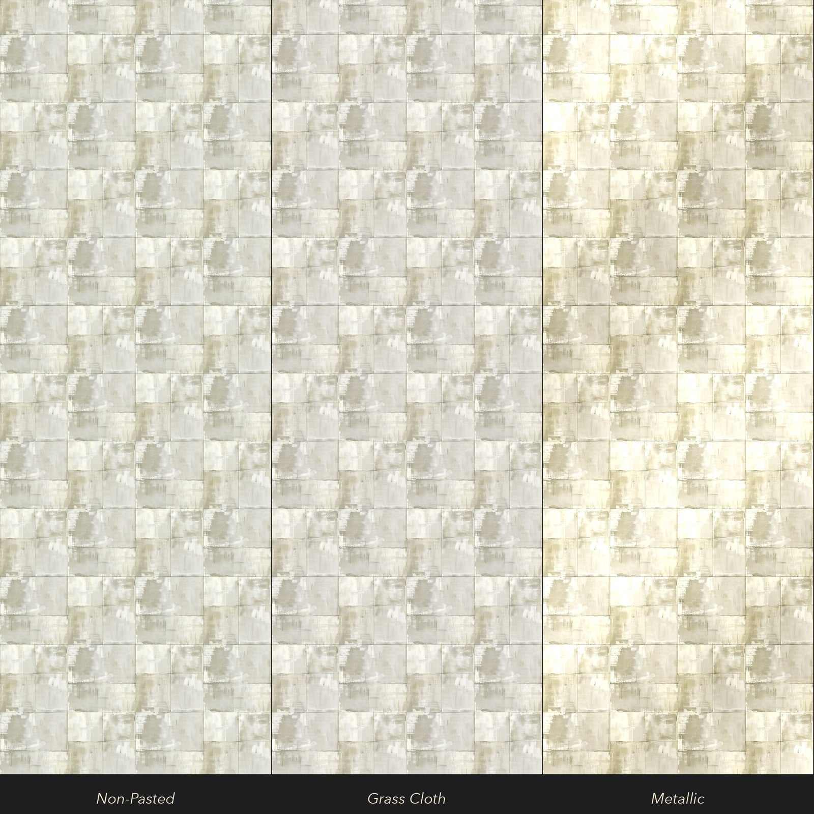 Alternate view of Matte Limewash Panel Grid Wallpaper | Provenance & Patina
