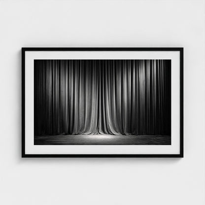Dramatic Velvet Stage Curtains in Deep Charcoal Tones